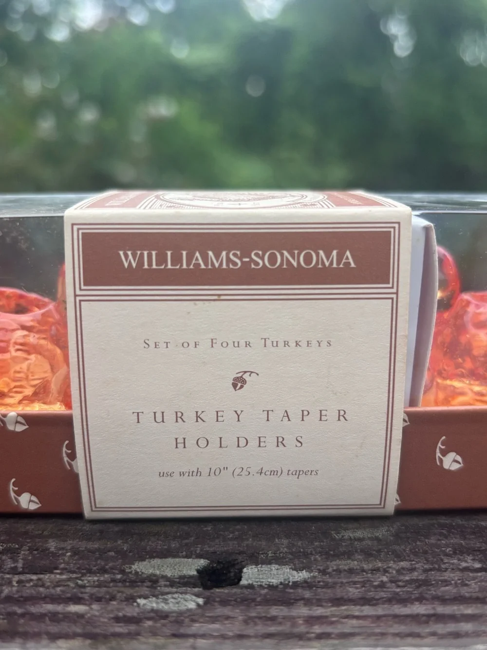 Williams Sonoma Turkey Taper Holders Set of 4 Thanksgiving